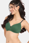 Rosaline Rerooted Simplicity Padded Non Wired 3/4th Coverage T-Shirt Bra - Foilage Green — thumbnail 3